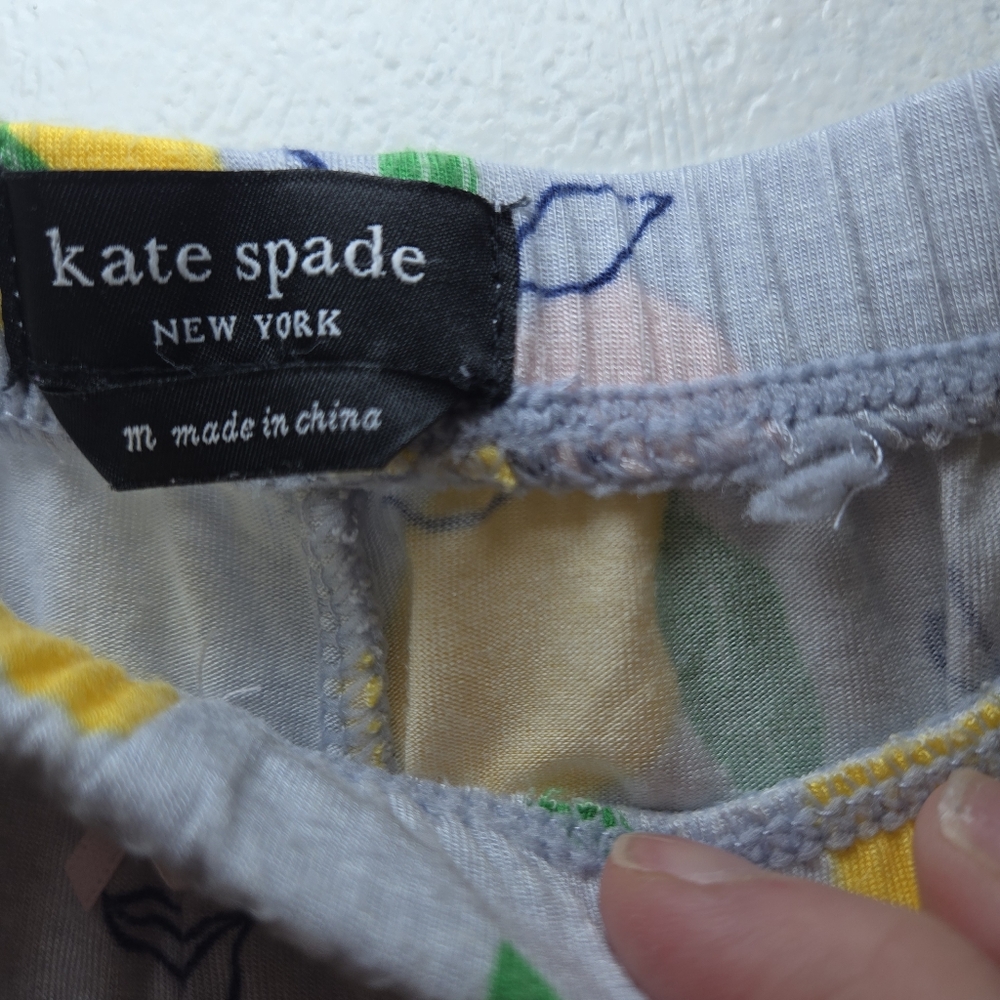 Kate Spade Womens Pocketed Lounge Pants Medium Lemon Pattern - Picture 4 of 5